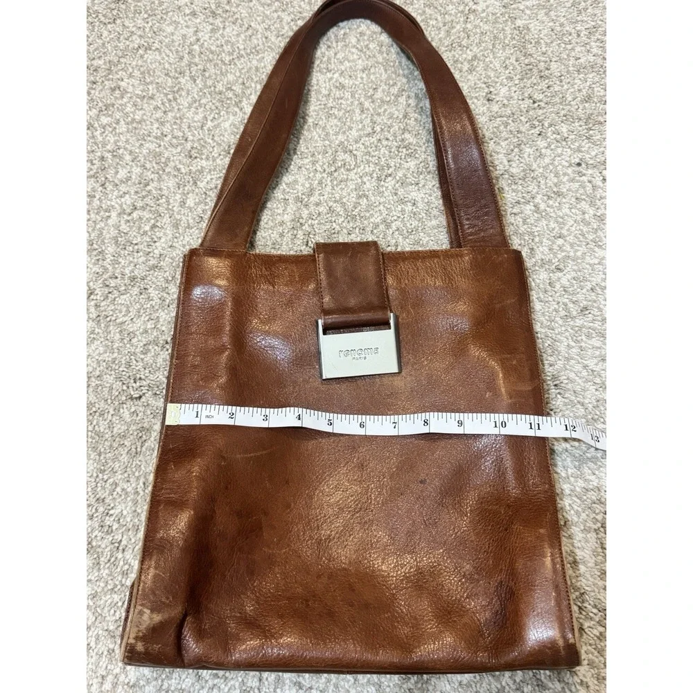 Renoma Paris Seoul Brown Leather Hobo Strap Flap‎ Purse